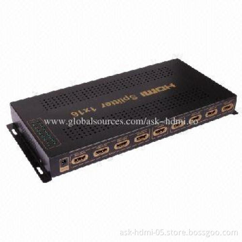 16-way 1x16 Powered HDMI Splitter, V1.3b, 3D, 1,080P, 5V DC/4A Power Supply